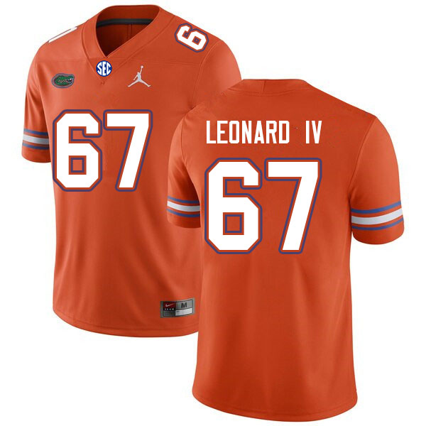 Men #67 Richie Leonard IV Florida Gators College Football Jerseys Sale-Orange